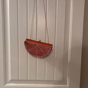 Betsey Johnson Glittery Orange Slice Clutch